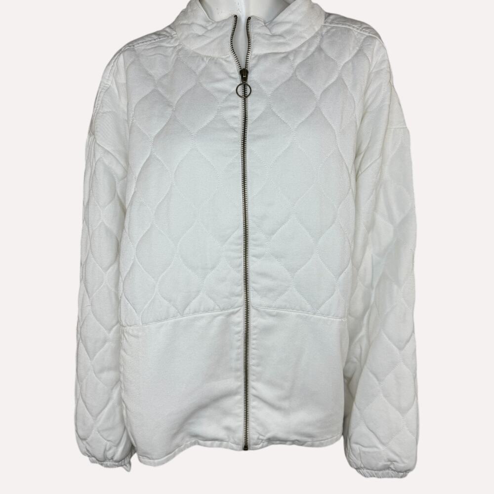 Anybody Quilted Sueded Twill‎ Jacket Natural Womens 1X NWOT